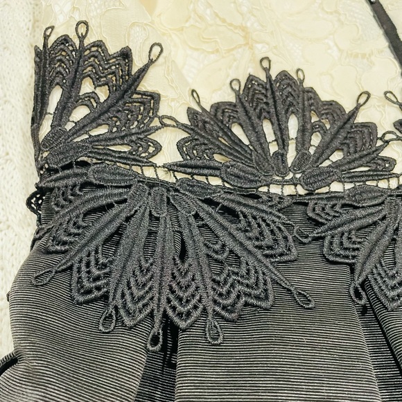 NWT Eliza J Black & White Lace Fit and Flare Midi Dress - Picture 5 of 15